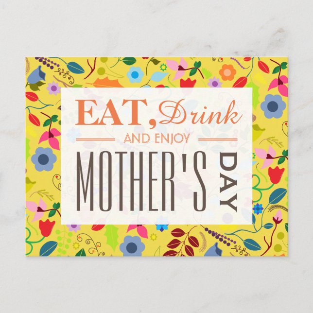 Moderner Boho Chic floral Mutter's Day Postkarte (Vorderseite)