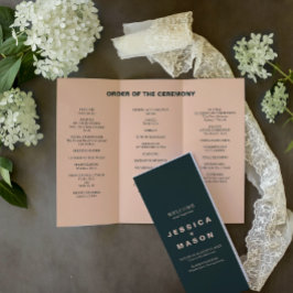 Moderner Boho Jewel Earth Tone Trifold Program Fly Flyer