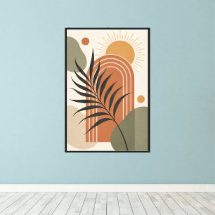 Moderner Boho-Palmblatt-Kunstposter Leinwanddruck