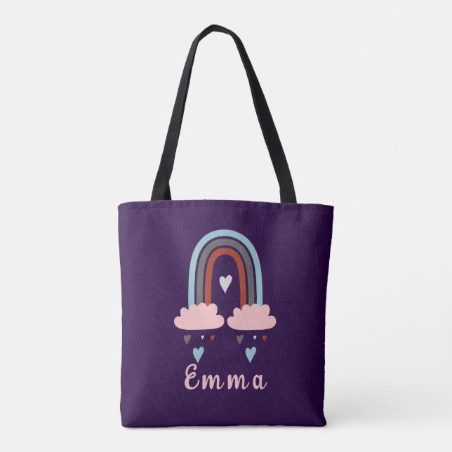 Moderner Boho Rainbow mit Personalisiertem Namen (Rückseite)