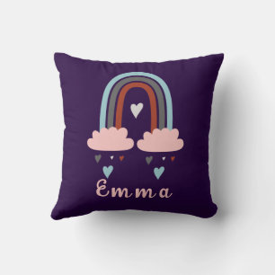 Moderner Boho Rainbow mit Personalisiertem Namen Kissen
