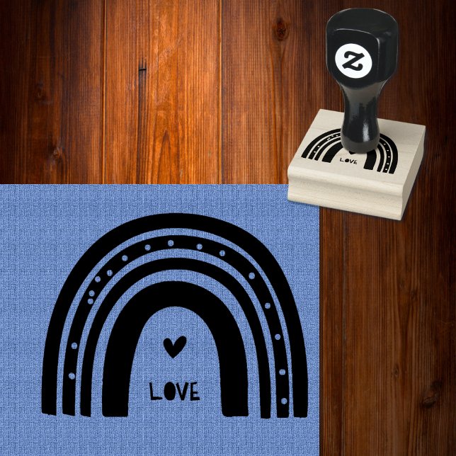 Moderner Boho Regenbogen mit wenig Herzakzent Gummistempel (Stands out beautifully even on colors.)
