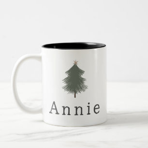 Moderner Boho Weihnachtsbaum mit Name Coffee Tasse