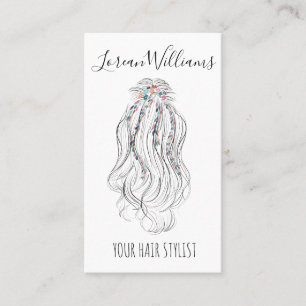 Moderner Boho Wildblume Bridal Hair Stylist QR Visitenkarte