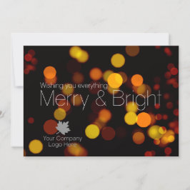 Moderner Bokeh Merry Bright Corporate Logo Holiday Feiertagskarte