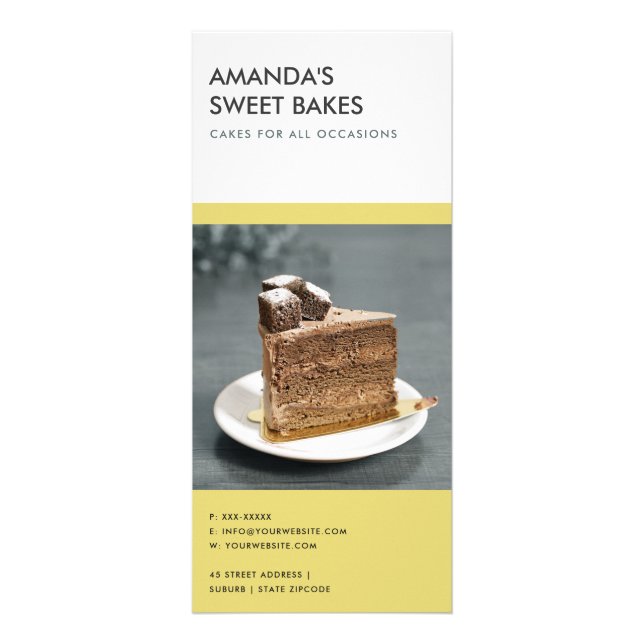 MODERNER BOLD YELLOW BLACK BAKERY PRIVICE WERBEKARTE (Hinten)