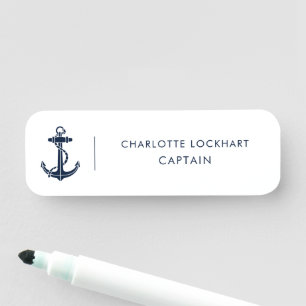 Moderner Bootsanker, nautische Kreuzfahrt Namensschild