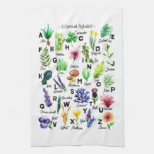 Moderner botanischer Alphabet Blumengarten