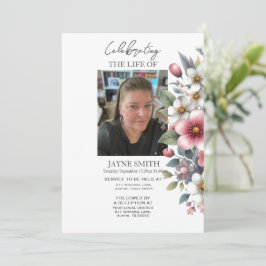 Moderner botanischer Beerdigungsservice e-vite Einladung