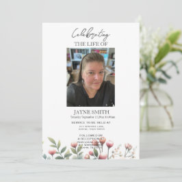 Moderner botanischer Beerdigungsservice e-vite Einladung