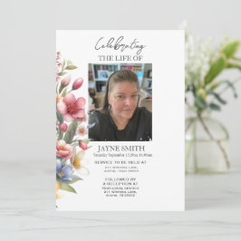 Moderner botanischer Beerdigungsservice e-vite Einladung