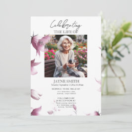 Moderner botanischer Beerdigungsservice e-vite Einladung