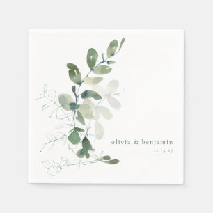 Moderner botanischer Eukalyptus - kundenspezifisch Serviette