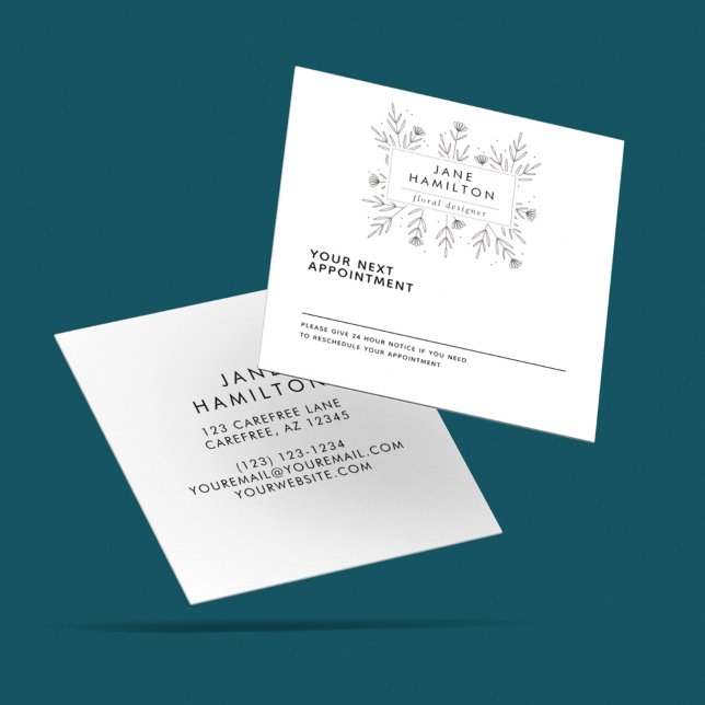 Moderner botanischer Florist Terminkarte (Von Creator hochgeladen)