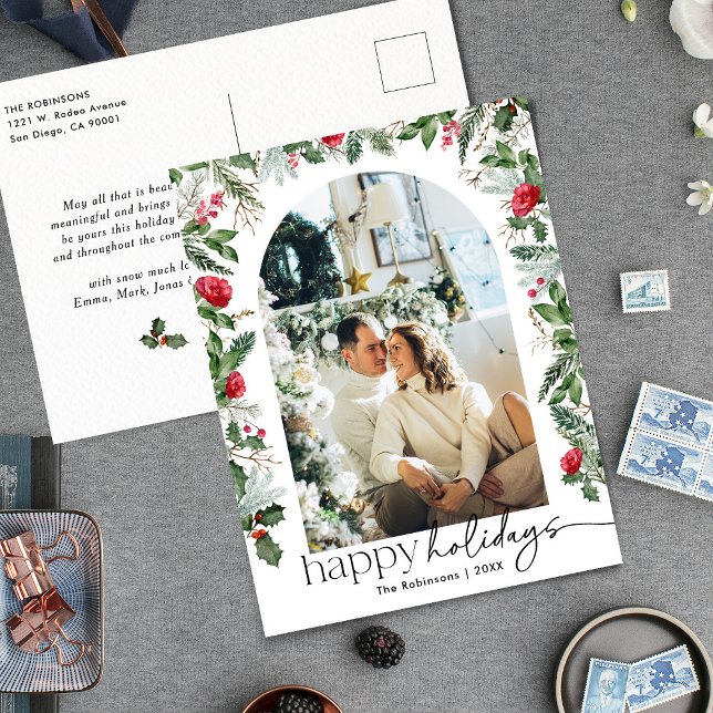 Moderner botanischer Foliage Foto 1 Postkarte (Von Creator hochgeladen)