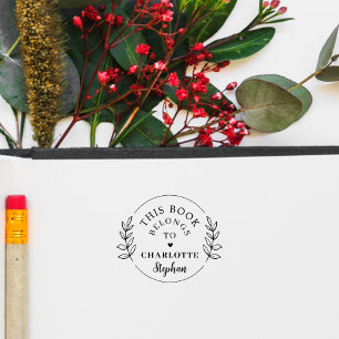 Moderner botanischer Individuelle Name Gummistempel