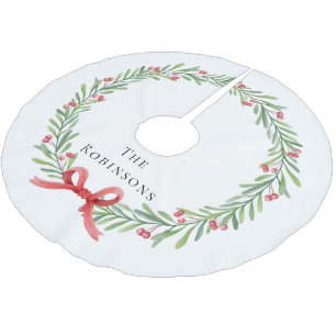 Moderner botanischer Weihnachtskranz Polyester Weihnachtsbaumdecke