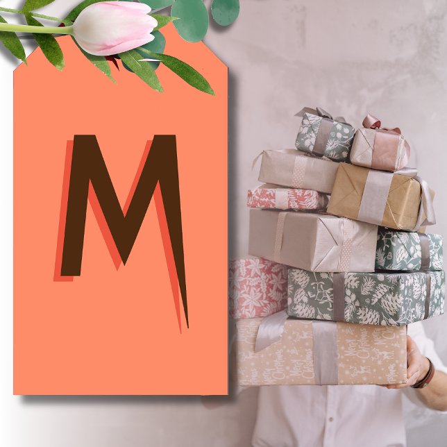 Moderner brauner 3D-Text - Anfangsbuchstabe | Lach Geschenkanhänger (Von Creator hochgeladen)