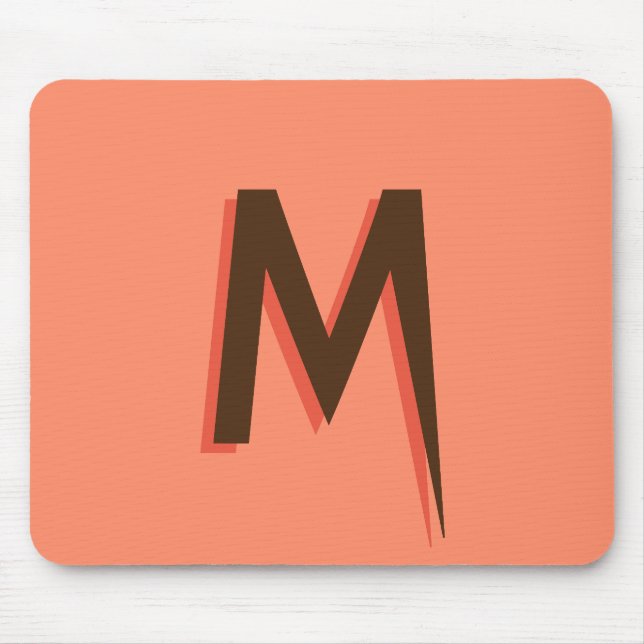 Moderner brauner 3D-Text - Anfangsbuchstabe | Lach Mousepad (Vorne)