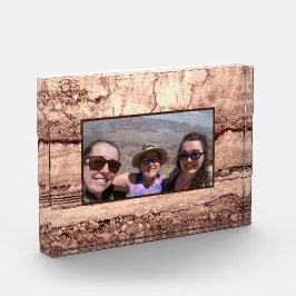 Moderner brauner beige Sepa verbrannter orangerer Fotoblock