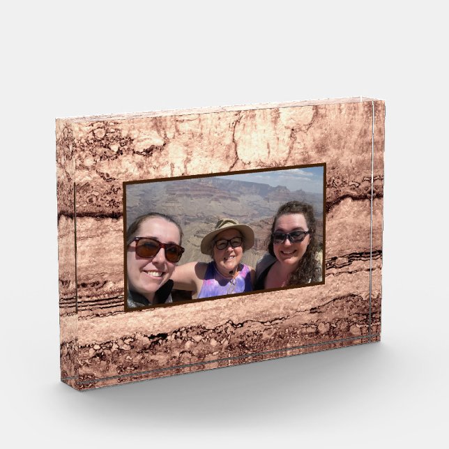 Moderner brauner beige Sepa verbrannter orangerer  Fotoblock (Links)