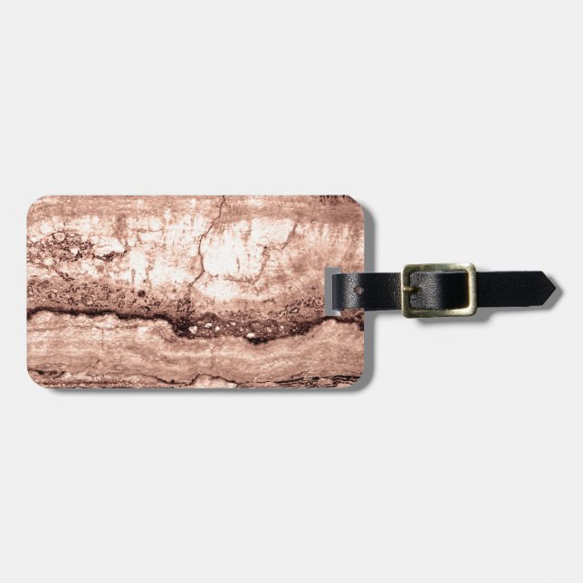 Moderner brauner beige Sepa verbrannter orangerer  Gepäckanhänger (Vorderseite horizontal)