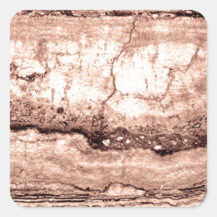 Moderner brauner beige Sepa verbrannter orangerer  Quadratischer Aufkleber