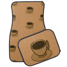 Moderner brauner, gemütlicher Kaffee-Cup im Mittel