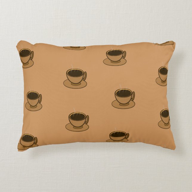 Moderner brauner, gemütlicher Kaffee-Cup im Mittel Dekokissen (Vorderseite)