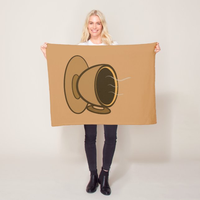 Moderner brauner, gemütlicher Kaffee-Cup im Mittel Fleecedecke (Beispiel)