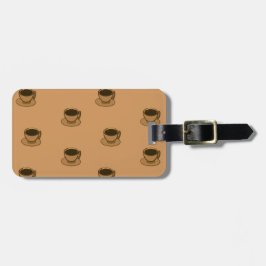 Moderner brauner, gemütlicher Kaffee-Cup im Mittel Gepäckanhänger