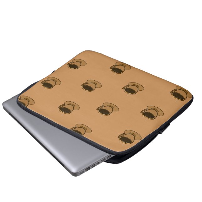 Moderner brauner, gemütlicher Kaffee-Cup im Mittel Laptopschutzhülle (Vorne Knopf)
