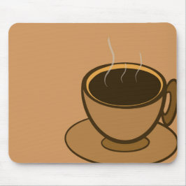 Moderner brauner, gemütlicher Kaffee-Cup im Mittel Mousepad