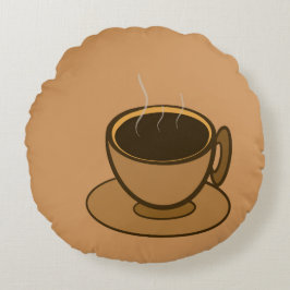 Moderner brauner, gemütlicher Kaffee-Cup im Mittel Rundes Kissen