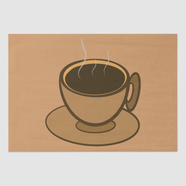 Moderner brauner, gemütlicher Kaffee-Cup im Mittel Seidenpapier (Vorderseite)