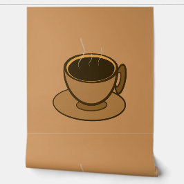 Moderner brauner, gemütlicher Kaffee-Cup im Mittel Tapete