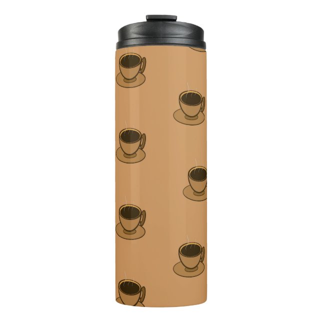 Moderner brauner, gemütlicher Kaffee-Cup im Mittel Thermosbecher (Vorderseite)