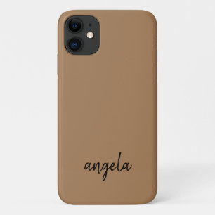 Moderner brauner individuelle Name Case-Mate iPhone Hülle