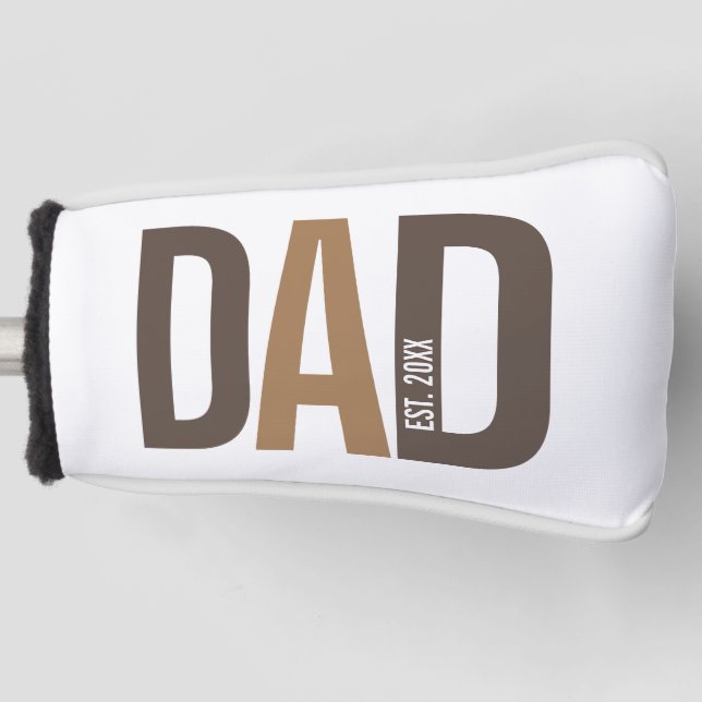 Moderner brauner Personalisierter Vater etabliert Golf Headcover (Vorderseite)