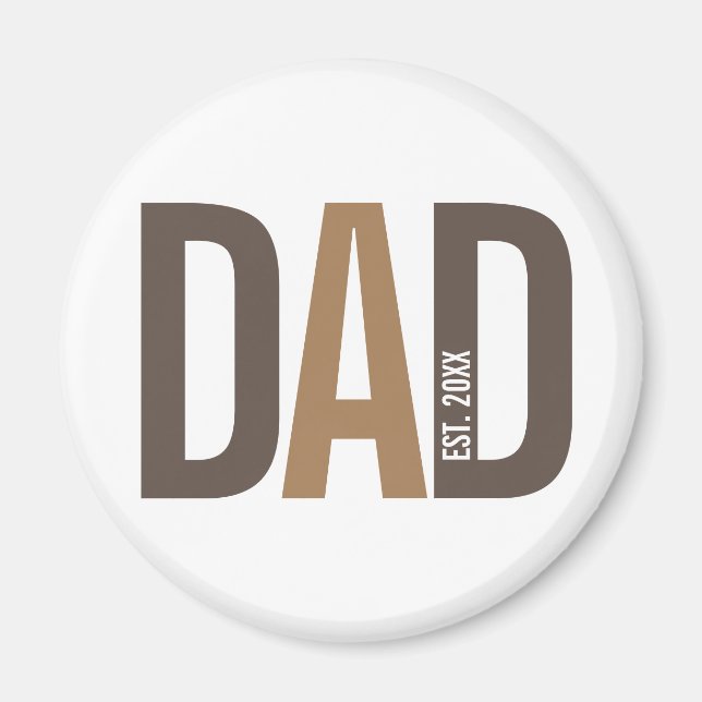 Moderner brauner Personalisierter Vater etabliert Magnet (Vorne)