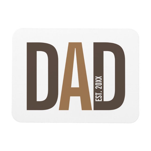 Moderner brauner Personalisierter Vater etabliert Magnet (Horizontal)