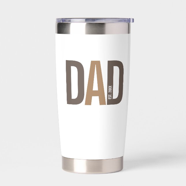 Moderner brauner Personalisierter Vater etabliert Thermobecher (Links)
