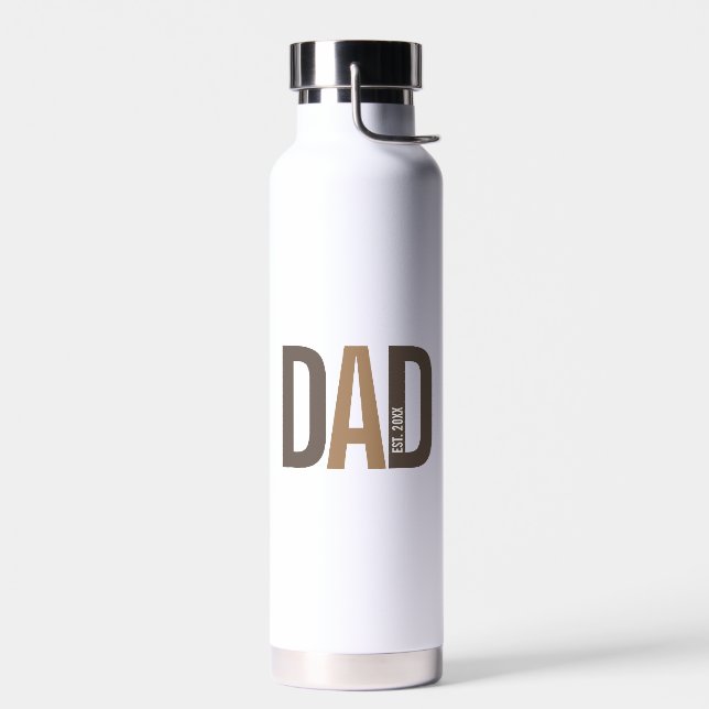 Moderner brauner Personalisierter Vater etabliert Trinkflasche (Links)