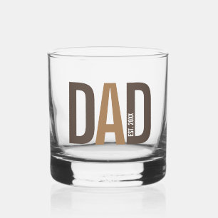 Moderner brauner Personalisierter Vater etabliert Whiskyglas