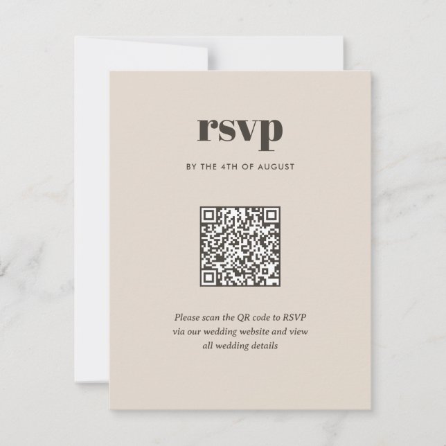 Moderner brauner Trendy Mix Match Wedding QR Code RSVP Karte (Vorderseite)