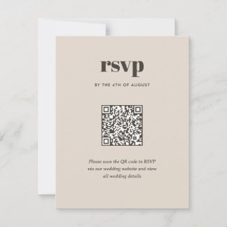 Moderner brauner Trendy Mix Match Wedding QR Code RSVP Karte