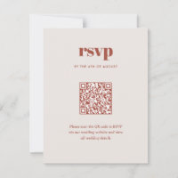 Moderner brauner Trendy Mix Match Wedding QR Code