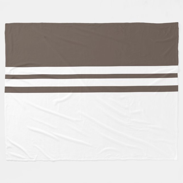 Moderner, brauner, weißer Racing Streifen - Farbbl Fleecedecke (Vorderseite (Horizontal))