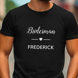 Moderner Bridesman mit dem Namen in White Wedding T-Shirt
