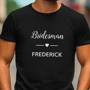 Moderner Bridesman mit dem Namen in White Wedding T-Shirt
